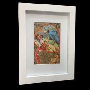 Victorian Valentine Framed Postcard – Romantic 1800s Ephemera Gift
